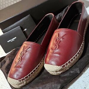 Saint Laurent Burgundy Espadrilles for Women